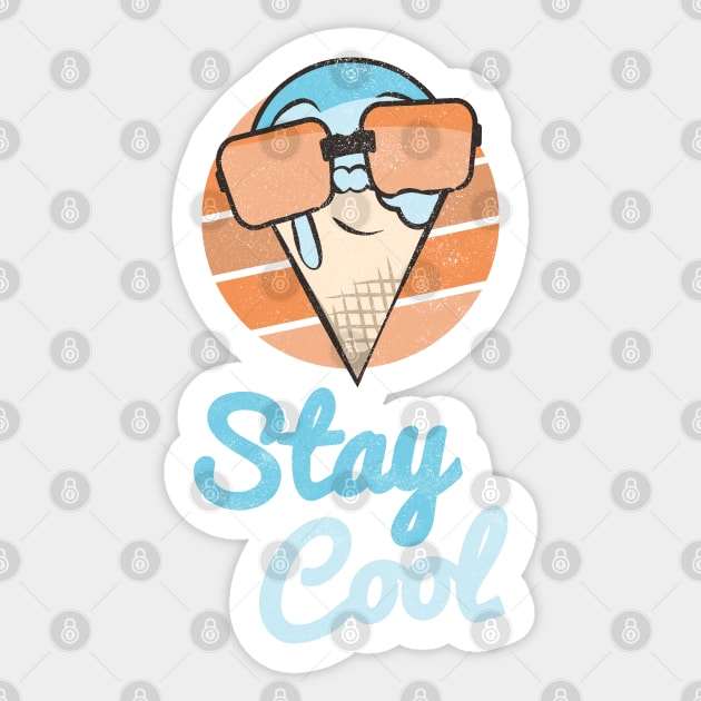 Stay Cool Ice Cream Summer Quote Sticker by Commykaze
